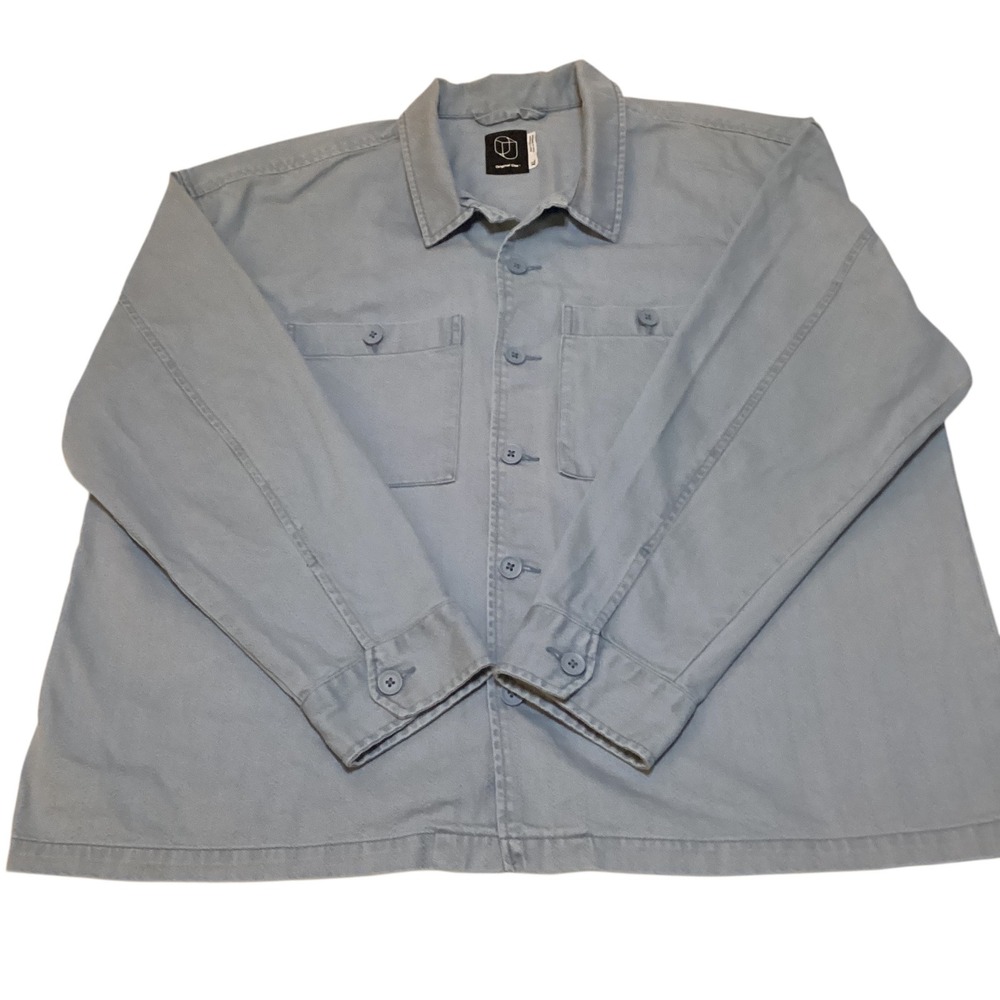 Original Use Mens XL Light Blue Utility Workwear Button Down Shirt Long Sleeve
